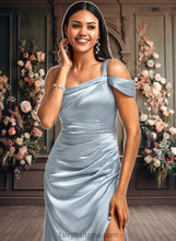 Load image into Gallery viewer, Saniyah A-line One Shoulder Floor-Length Stretch Satin Bridesmaid Dress XXCP0025725