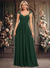 Load image into Gallery viewer, Scarlett A-line V-Neck Floor-Length Chiffon Bridesmaid Dress With Ruffle XXCP0025811