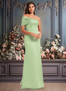 Cornelia A-line Asymmetrical Off the Shoulder Floor-Length Satin Prom Dresses XXCP0025884