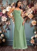 Load image into Gallery viewer, Jamie A-line Cowl Floor-Length Chiffon Bridesmaid Dress XXCP0025741