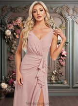 Load image into Gallery viewer, Dayanara A-line V-Neck Floor-Length Chiffon Bridesmaid Dress XXCP0025820