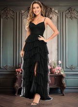 Load image into Gallery viewer, Rubi Ball-Gown/Princess V-Neck Sweep Train Tulle Prom Dresses XXCP0025833