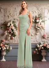 Load image into Gallery viewer, Averie A-line Square Floor-Length Chiffon Bridesmaid Dress With Ruffle XXCP0025739