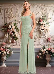 Averie A-line Square Floor-Length Chiffon Bridesmaid Dress With Ruffle XXCP0025739