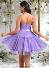 Load image into Gallery viewer, Karlee Ball-Gown/Princess Straight Short Tulle Homecoming Dress With Bow XXCP0025717