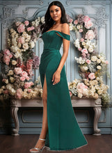 Load image into Gallery viewer, Lauryn A-line Off the Shoulder Floor-Length Satin Bridesmaid Dress XXCP0025743