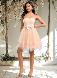 Elliana Ball-Gown/Princess Sweetheart Short Tulle Homecoming Dress With Bow XXCP0025719