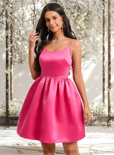 Load image into Gallery viewer, Danielle Ball-Gown/Princess Scoop Short Satin Homecoming Dress XXCP0025714