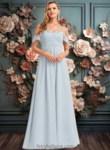 Load image into Gallery viewer, Aiyana A-line Cold Shoulder Floor-Length Chiffon Bridesmaid Dress With Ruffle XXCP0025723