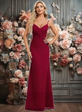 Load image into Gallery viewer, Leslie Trumpet/Mermaid V-Neck Floor-Length Chiffon Bridesmaid Dress XXCP0025825