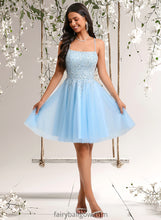 Load image into Gallery viewer, Melody A-line Scoop Short Tulle Sequin Homecoming Dress With Sequins Beading XXCP0025706