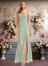 Load image into Gallery viewer, Averie A-line Square Floor-Length Chiffon Bridesmaid Dress With Ruffle XXCP0025739