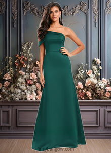 Cornelia A-line Asymmetrical Off the Shoulder Floor-Length Satin Prom Dresses XXCP0025884