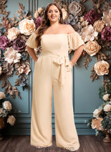 Load image into Gallery viewer, Marlene Jumpsuit/Pantsuit Off the Shoulder Square Floor-Length Chiffon Bridesmaid Dress XXCP0025791