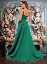 Load image into Gallery viewer, Krystal A-line Sweetheart Sweep Train Satin Prom Dresses XXCP0025846