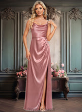 Load image into Gallery viewer, Anabel A-line Cowl Floor-Length Stretch Satin Prom Dresses XXCP0025881