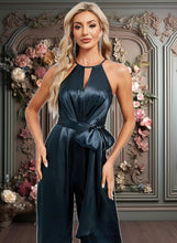 Load image into Gallery viewer, Gianna Jumpsuit/Pantsuit Halter Floor-Length Stretch Satin Bridesmaid Dress XXCP0025805