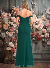 Load image into Gallery viewer, Amelie A-line Off the Shoulder Floor-Length Chiffon Bridesmaid Dress XXCP0025744