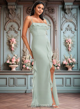 Load image into Gallery viewer, Averi A-line Square Floor-Length Chiffon Bridesmaid Dress With Ruffle XXCP0025735