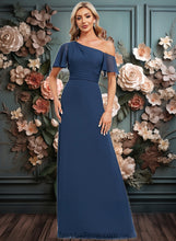 Load image into Gallery viewer, Jaslene A-line Asymmetrical Floor-Length Chiffon Bridesmaid Dress With Ruffle XXCP0025801