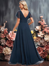 Load image into Gallery viewer, Ingrid A-line V-Neck Floor-Length Chiffon Bridesmaid Dress XXCP0025806