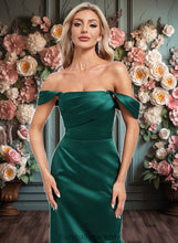 Load image into Gallery viewer, Mila Sheath/Column Off the Shoulder Floor-Length Satin Bridesmaid Dress XXCP0025815