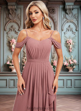 Load image into Gallery viewer, Lainey A-line Cold Shoulder Asymmetrical Chiffon Bridesmaid Dress XXCP0025823