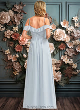 Load image into Gallery viewer, Aiyana A-line Cold Shoulder Floor-Length Chiffon Bridesmaid Dress With Ruffle XXCP0025723