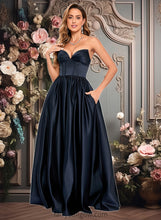 Load image into Gallery viewer, Gia Ball-Gown/Princess V-Neck Floor-Length Satin Prom Dresses XXCP0025840