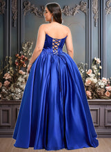 Load image into Gallery viewer, Hailee Ball-Gown/Princess Straight Floor-Length Satin Prom Dresses XXCP0025831