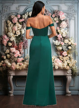 Load image into Gallery viewer, Lauryn A-line Off the Shoulder Floor-Length Satin Bridesmaid Dress XXCP0025743