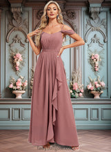 Load image into Gallery viewer, Lainey A-line Cold Shoulder Asymmetrical Chiffon Bridesmaid Dress XXCP0025823