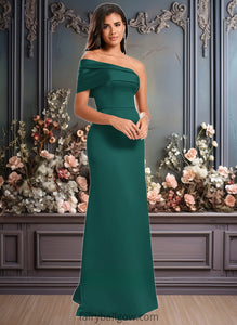 Cornelia A-line Asymmetrical Off the Shoulder Floor-Length Satin Prom Dresses XXCP0025884