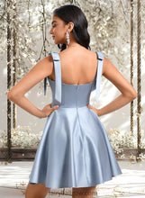 Load image into Gallery viewer, Mylee A-line Sweetheart Short Satin Homecoming Dress With Bow XXCP0025678