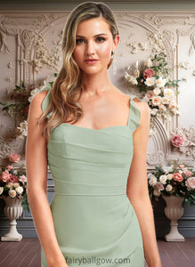 Averie A-line Square Floor-Length Chiffon Bridesmaid Dress With Ruffle XXCP0025739