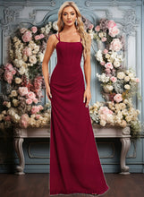 Load image into Gallery viewer, Julia Trumpet/Mermaid Square Floor-Length Chiffon Bridesmaid Dress XXCP0025826