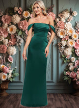 Load image into Gallery viewer, Mila Sheath/Column Off the Shoulder Floor-Length Satin Bridesmaid Dress XXCP0025815