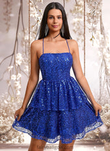 Load image into Gallery viewer, Neveah A-line Straight Short Sequin Homecoming Dress XXCP0025713