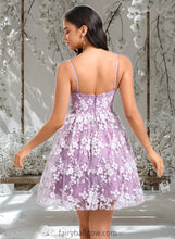 Load image into Gallery viewer, Whitney A-line V-Neck Short Lace Homecoming Dress With Embroidered XXCP0025697