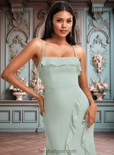 Load image into Gallery viewer, Averi A-line Square Floor-Length Chiffon Bridesmaid Dress With Ruffle XXCP0025735