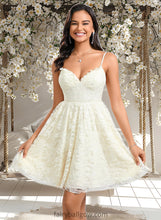 Load image into Gallery viewer, Alondra A-line V-Neck Short Lace Homecoming Dress XXCP0025708