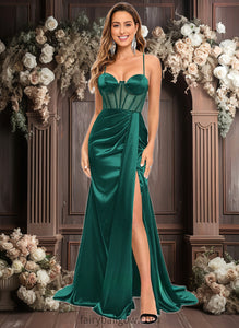 Teagan Trumpet/Mermaid Sweetheart Sweep Train Stretch Satin Prom Dresses XXCP0025836