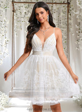 Load image into Gallery viewer, Sasha Ball-Gown/Princess V-Neck Short Tulle Lace Homecoming Dress With Pleated XXCP0025711