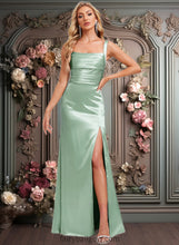 Load image into Gallery viewer, Sandy Trumpet/Mermaid Square Floor-Length Stretch Satin Bridesmaid Dress XXCP0025784