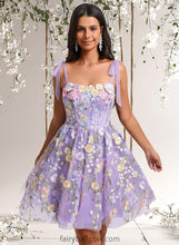 Load image into Gallery viewer, Emilia A-line Scoop Short Floral Lace Homecoming Dress With Bow 3D Floral XXCP0025695