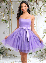 Load image into Gallery viewer, Karlee Ball-Gown/Princess Straight Short Tulle Homecoming Dress With Bow XXCP0025717