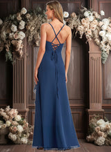 Load image into Gallery viewer, Pam A-line Square Floor-Length Chiffon Bridesmaid Dress With Ruffle XXCP0025732