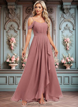 Load image into Gallery viewer, Lainey A-line Cold Shoulder Asymmetrical Chiffon Bridesmaid Dress XXCP0025823