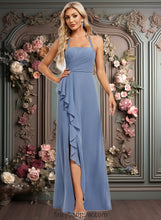 Load image into Gallery viewer, Paulina A-line Halter Floor-Length Chiffon Bridesmaid Dress XXCP0025799