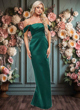 Load image into Gallery viewer, Mila Sheath/Column Off the Shoulder Floor-Length Satin Bridesmaid Dress XXCP0025815